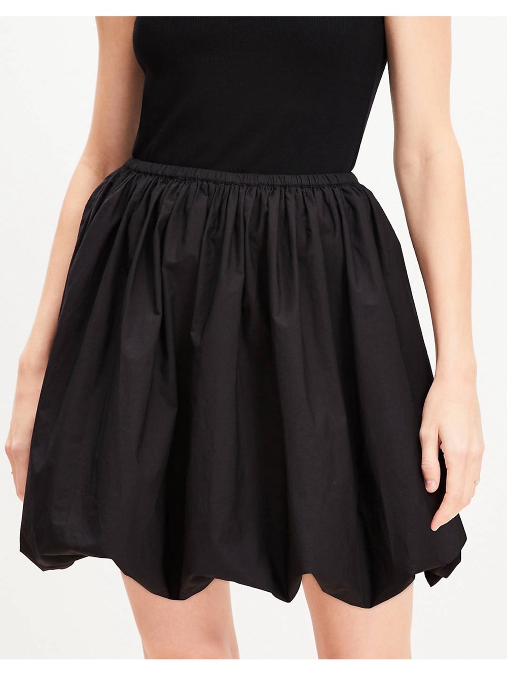 NWT Loft Poplin Ruched Bubble Mini Skirt Size M Minimalist Career Cocktail